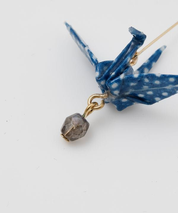 Thumbnail: Origami crane Earrings - Navy blue