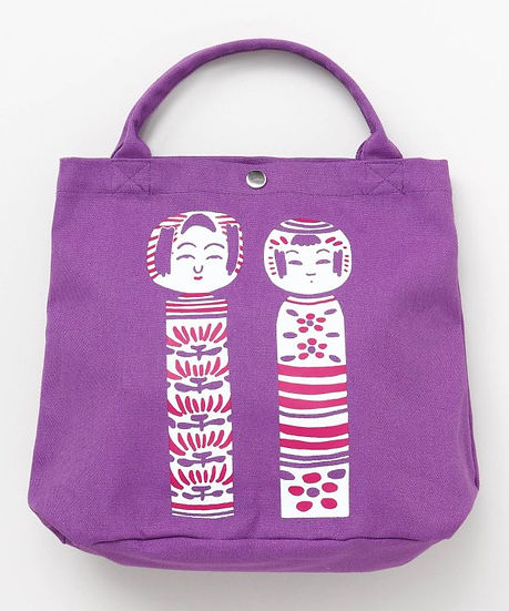 Barrel-shaped Tote Bag JAPAN - Kokeshi doll