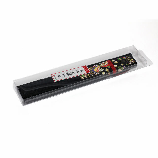 Thumbnail: Handheld Folding Fan with case - Noshi ribon black