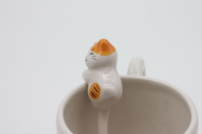 Thumbnail: Ginger cat Hanging Spoon - Seto-ware