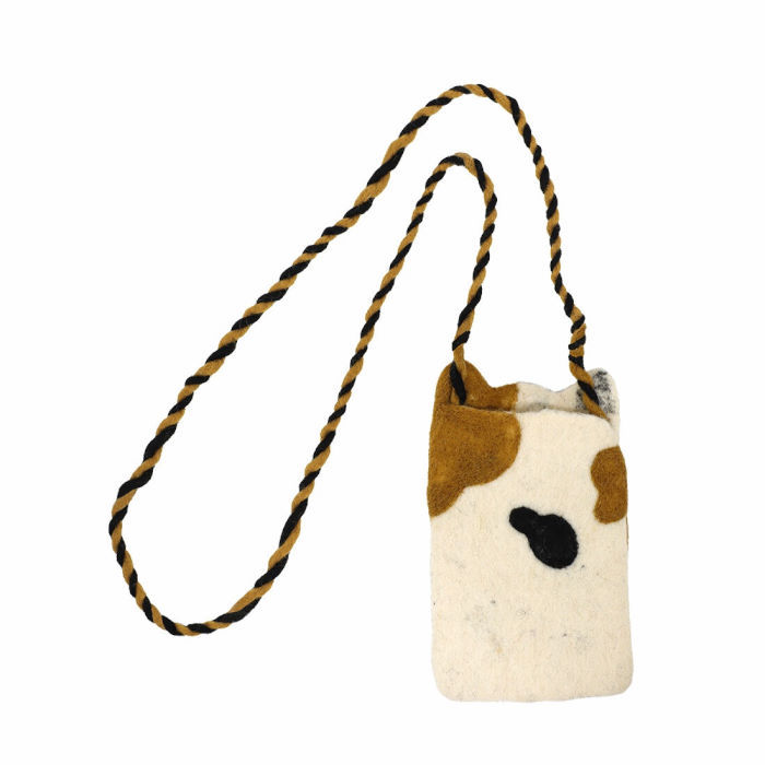 Thumbnail: Felt Cat Mobile phone Bag - Calico cat