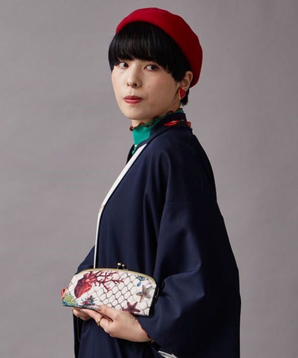 Thumbnail: Gamaguchi Kiss lock frame Purse - Lucky cat Pigeon