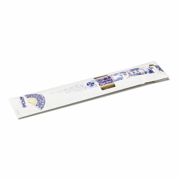 Thumbnail: Handheld Folding Fan with case - Peony blue