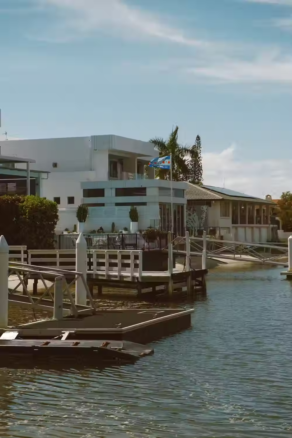 Aerial view of Paradise Waters luxury waterfront homes