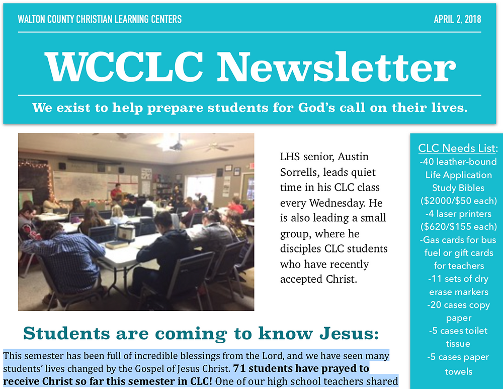 April 2018 Newsletter