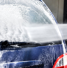 Car wash in progress