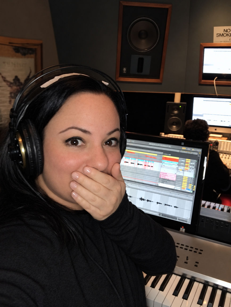 Tabytha Polaris at Cove City Sound Studios experiencing her original songs come to life in the recording studio.