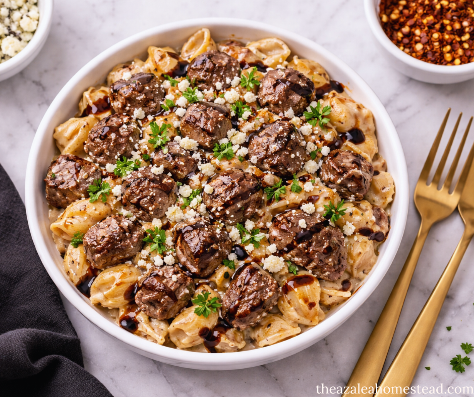 Creamy Gorgonzola and Steak Pasta