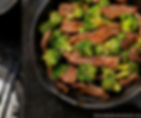 finished beef & broccoli in skillet