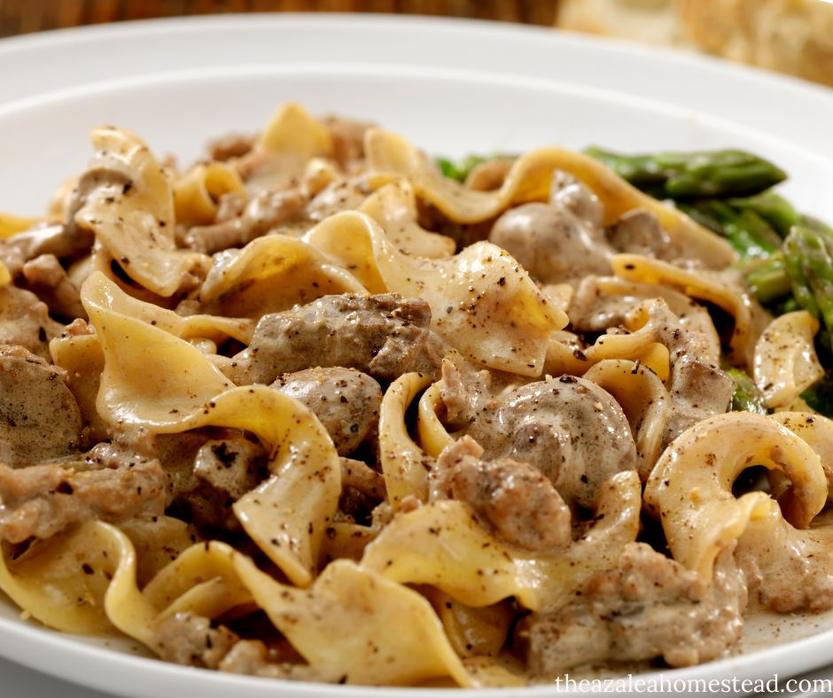Slow Cooker Creamy Beef & Mushroom Stroganoff