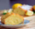 Lemon pound cake on plate