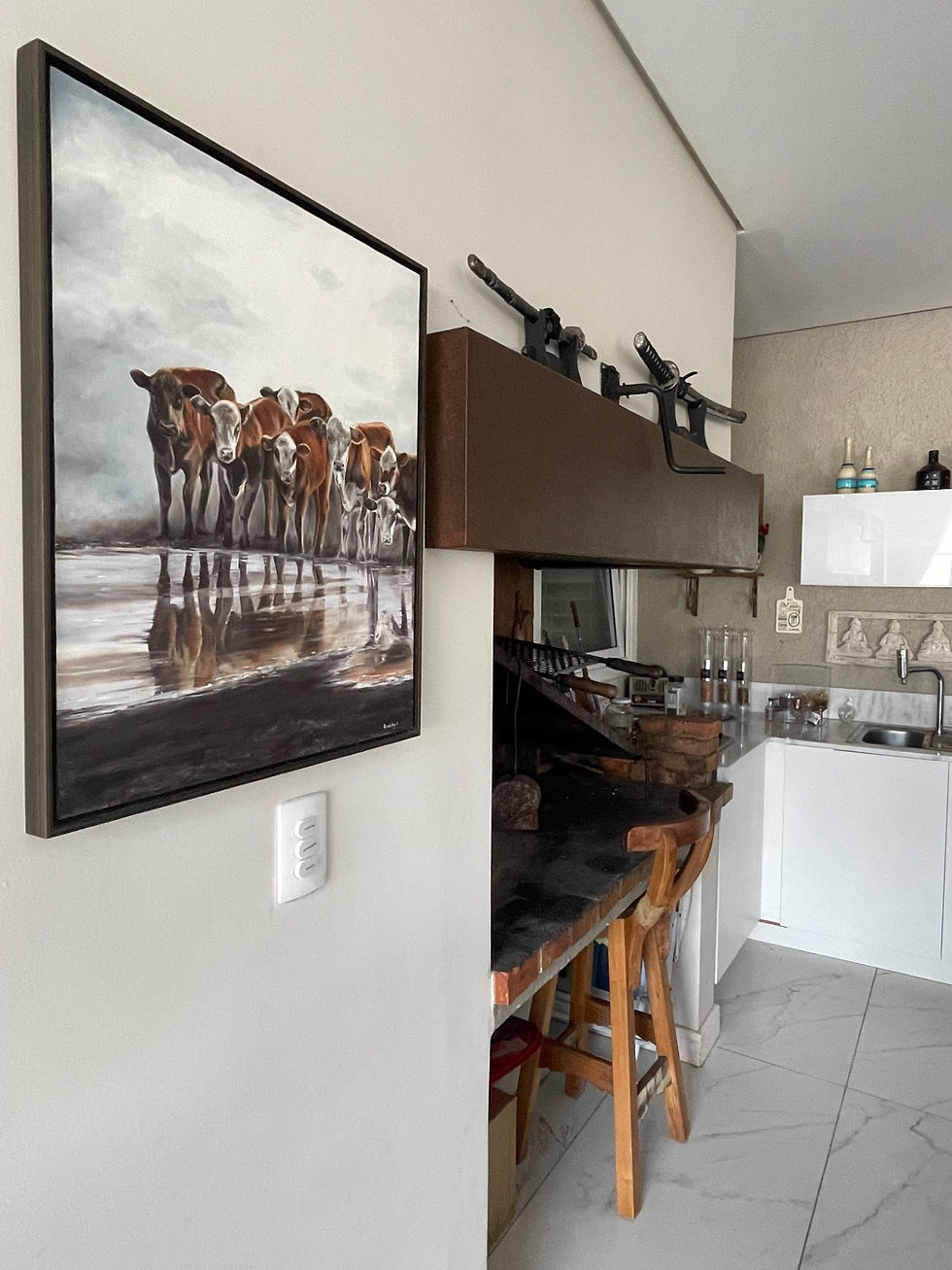 Miniatura: TerneirosIV (Coleção Coisas do Sul) Pintura original óleo s/ tela com moldura.