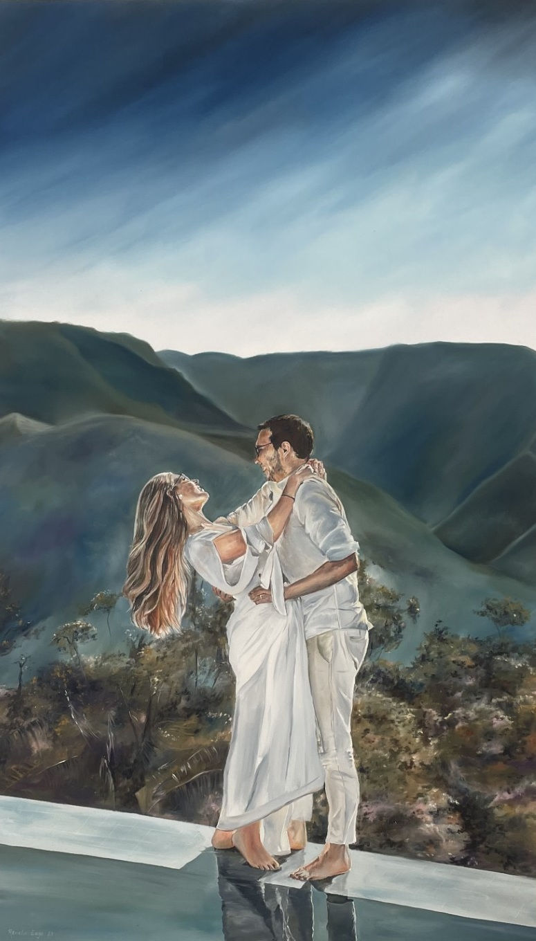 Noivos 2. Pintura óleo sobre tela sob encomenda. 1m x 60cm.