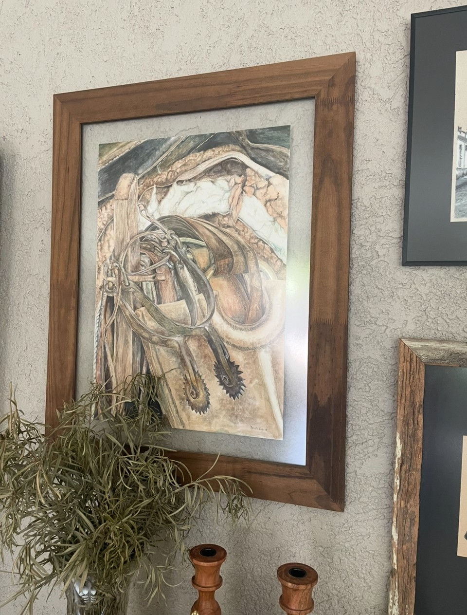 Esporas (Coleção Coisas do Sul) Pintura original em aquarela com moldura.