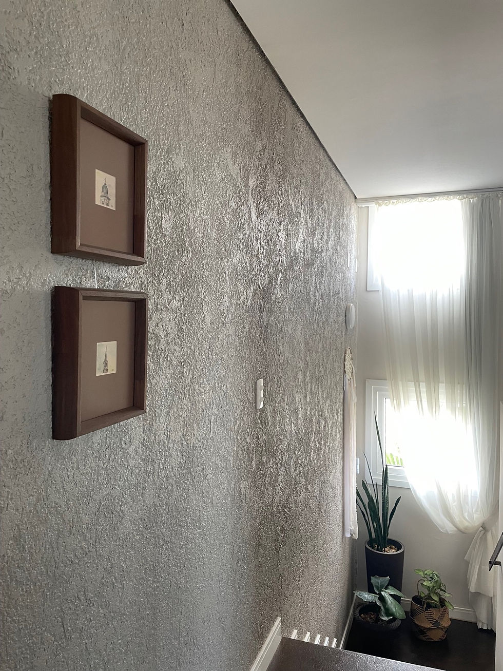 Miniatura: Composição de pinturas originais em aquarela com moldura de madeira.