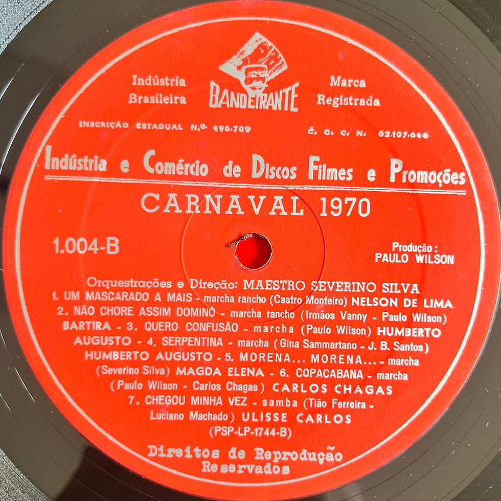 Miniatura: LP Carnaval 1970 - Selo Bandeirante
