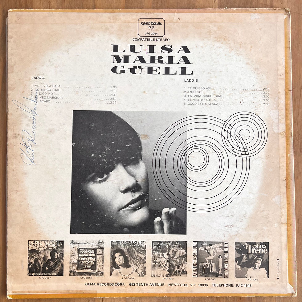 Miniatura: LP Luisa Maria Güell - Gema (1968)