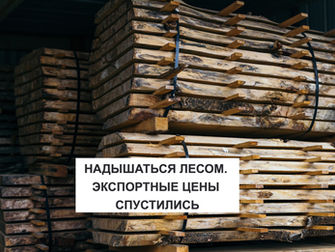 НАДЫШАТЬСЯ ЛЕСОМ. ЭКСПОРТНЫЕ ЦЕНЫ СПУСТИЛИСЬ