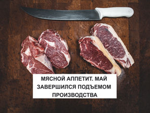 МЯСНОЙ АППЕТИТ. МАЙ ЗАВЕРШИЛСЯ ПОДЪЕМОМ ПРОИЗВОДСТВА