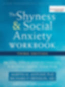 Blue book cover titled "The Shyness & Social Anxiety Workbook," third edition by Martin M. Antony, PhD, and Richard P. Swinson, MD.