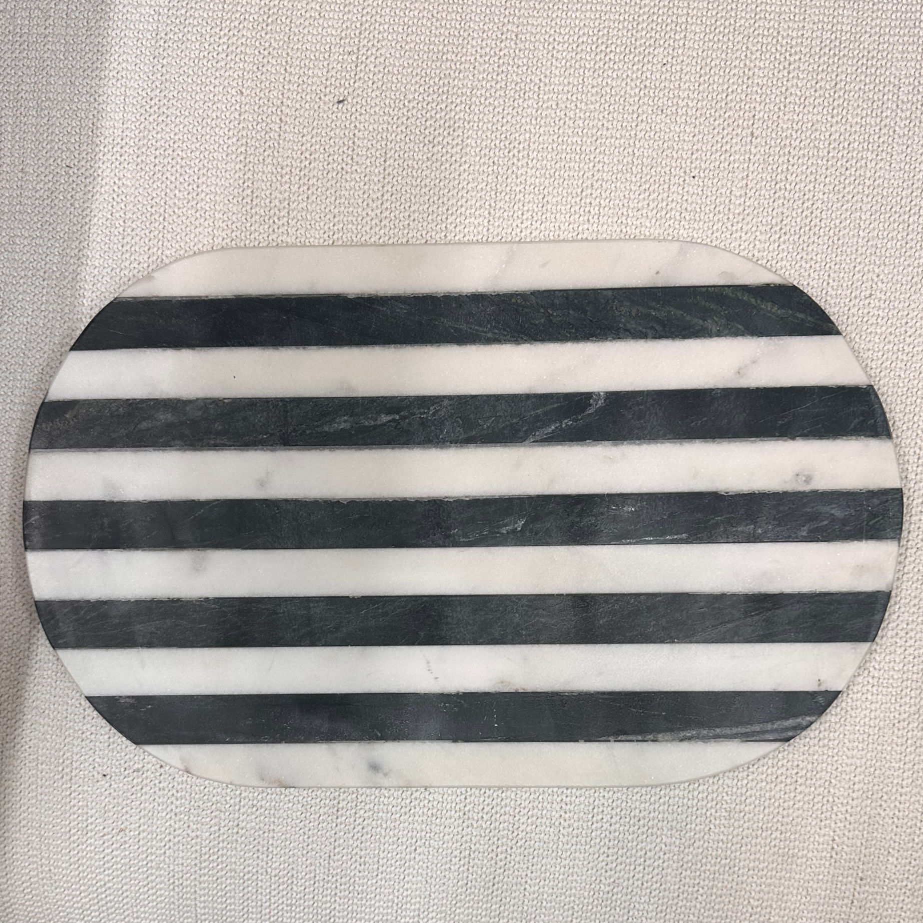 black/white striped marble board
