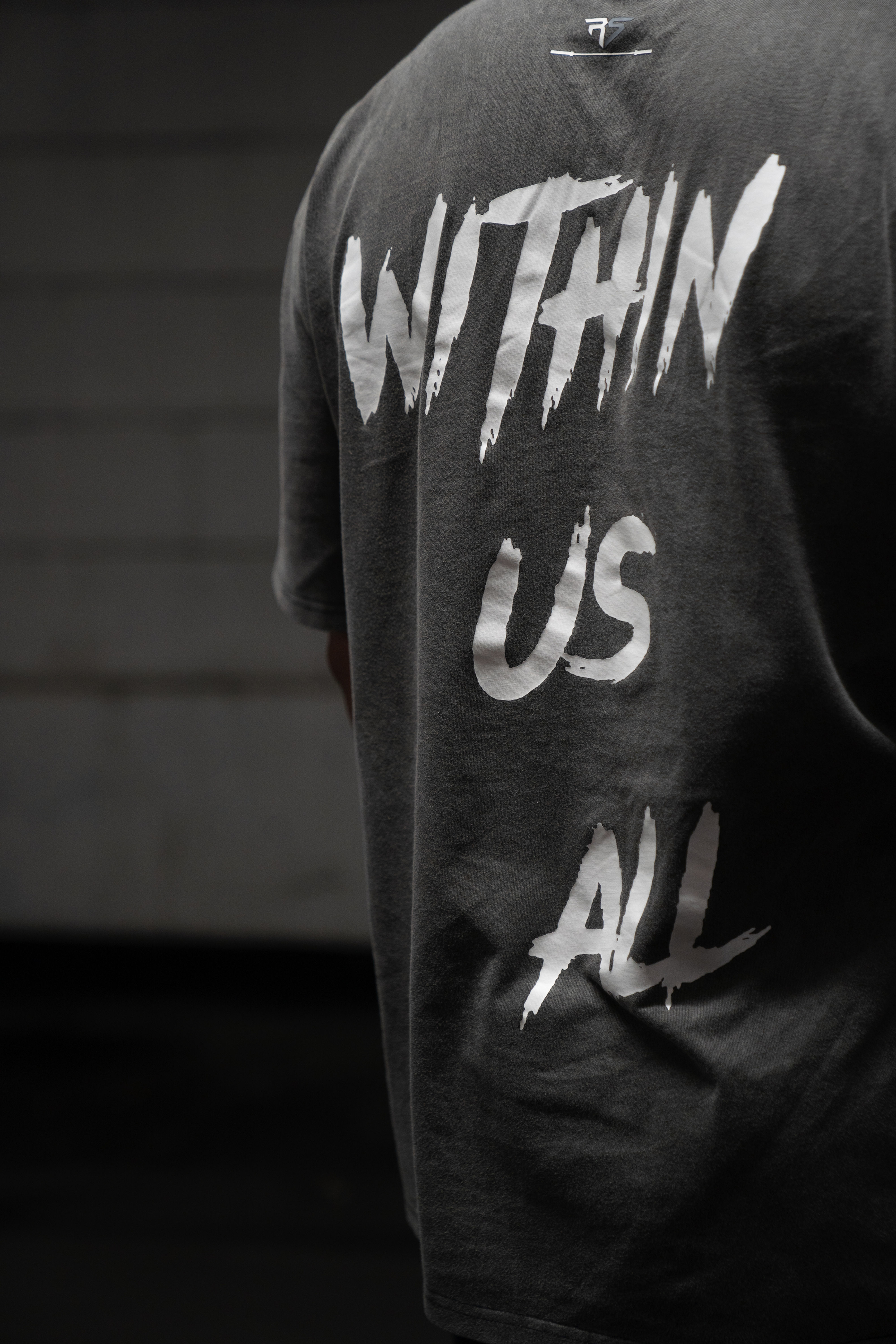 RAW STRENGTH BARBELL UNISEX ACID WASHED "WITHIN US ALL" OVERSIZED T-SHIRT