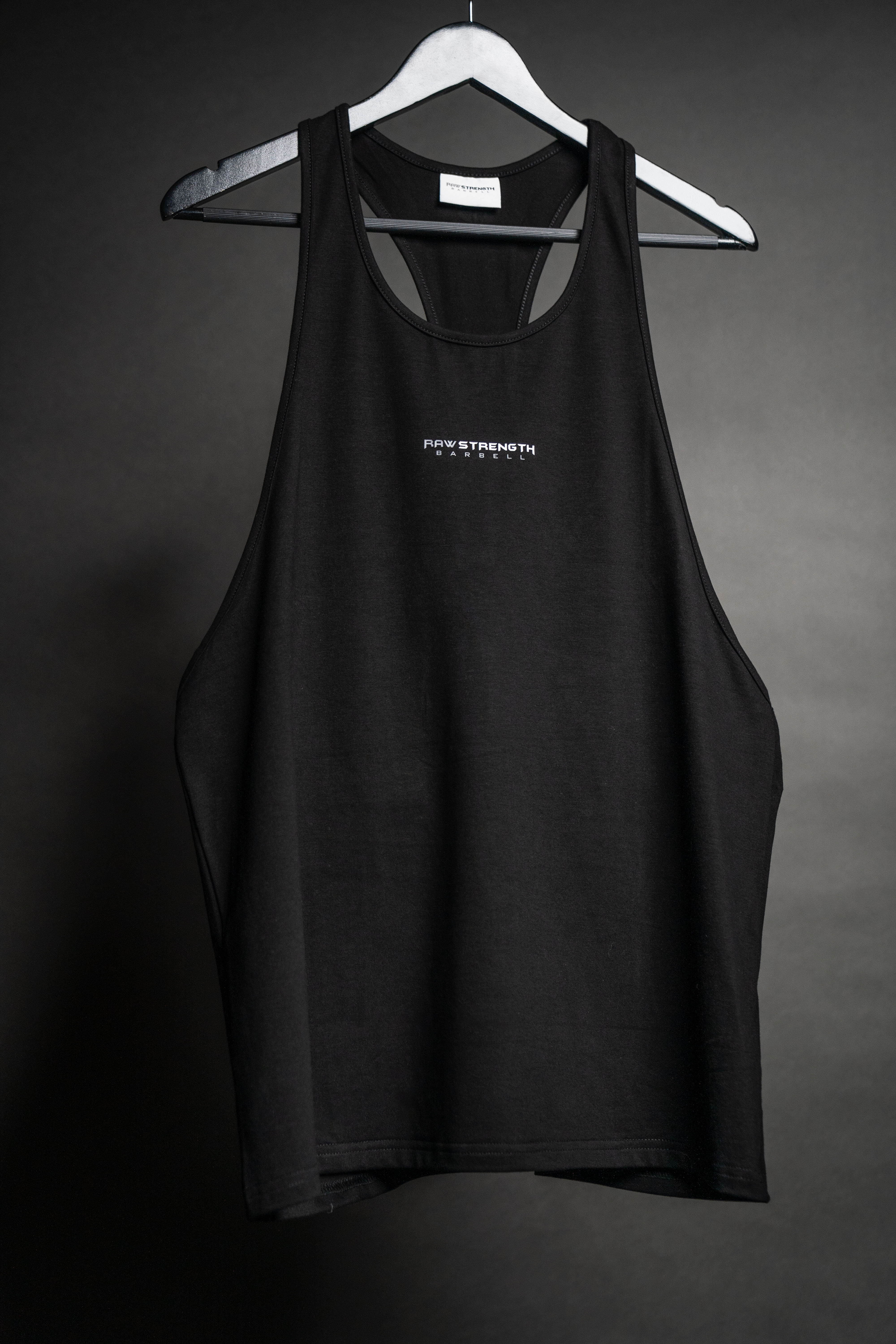 RAW STRENGTH BARBELL ESSENTIALS JET BLACK STRINGER VEST