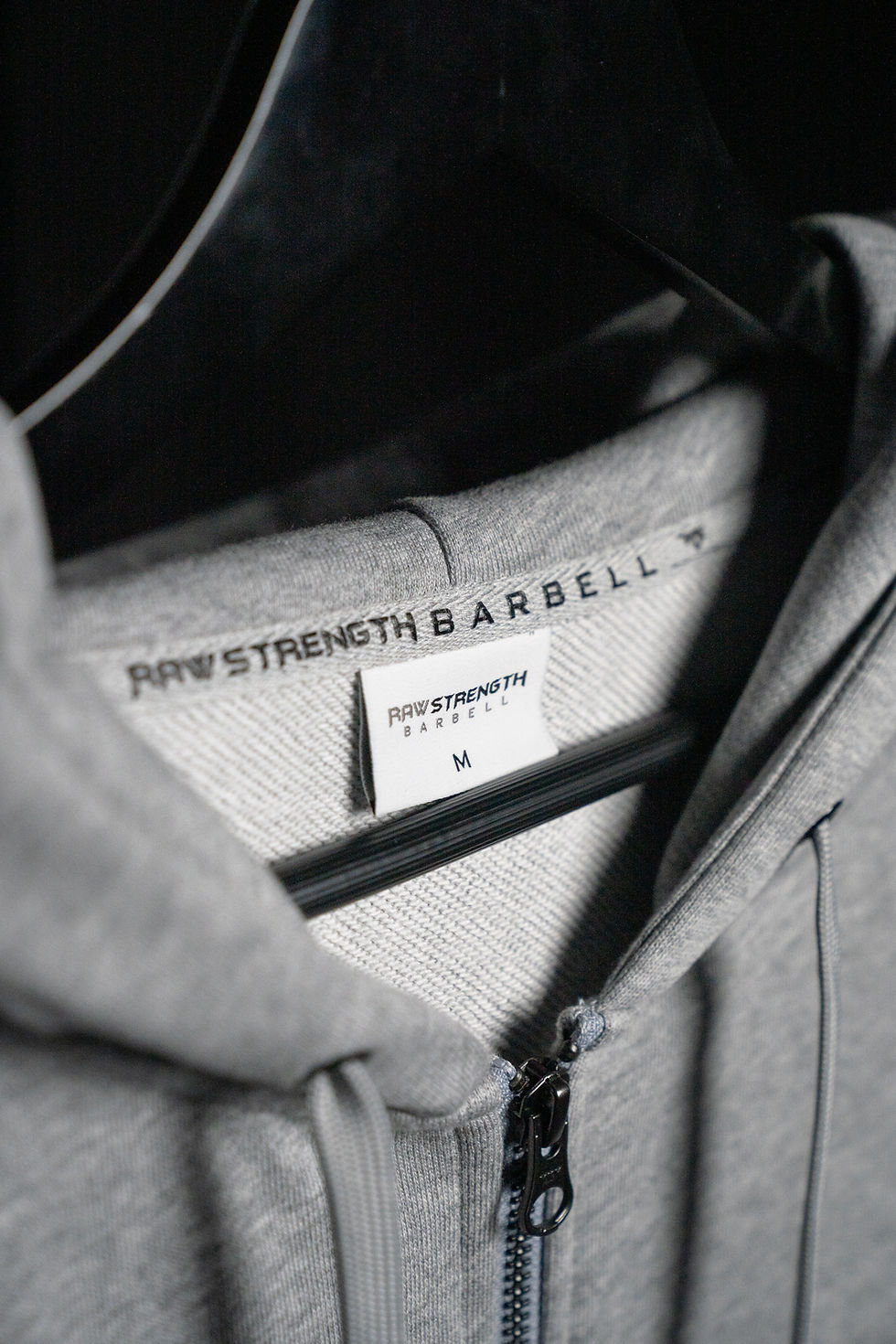 Thumbnail: RAW STRENGTH BARBELL UNISEX SPACE GREY OVERSIZED ZIP HOODIE