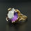 Thumbnail: Vintage Cropp & Farr London Modernist 9ct Gold Alexandrite Ring , Tree Bark