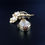 Thumbnail: Rare 9CT Gold Pearl , Garnet Rotary Brooch Watch by Sylvain Dreyfus London 1965