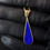 Thumbnail: Modernist 9ct Gold Lapis Lazuli Tear Drop Dangle Earrings / Pendant Inlay Work