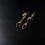 Thumbnail: Modernist London 1980 9ct Gold Diamond Dangle Tear Drop Earrings