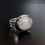 Thumbnail: Scandinavian Modernist Style 925 Silver Ring With Opal White Crystal