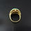 Thumbnail: Frascarolo Style Vintage Italian 18k Gold Green Blue Enamel Dome Dress Ring