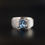 Thumbnail: Modernist 20th Century Sterling Silver Bark Effect Topaz Zircon Unisex Ring