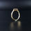 Thumbnail: 18ct Gold Platinum Art Deco Harriet Samuel  Half Hoop 3 Diamonds Engagement Ring