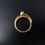Thumbnail: Modernist Bark 18ct Gold Diamond Engagement Solitaire Ring 1969 London Maker VWS