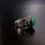 Thumbnail: 20th Century Round Malachite 925 Sterling Silver Bridal Ring