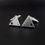Thumbnail: Memphis Milano Postmodern Italian Sterling Silver Triangle Cufflinks  Roma