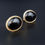 Thumbnail: Victorian Style 14ct 14 Carat Gold Onyx Large Stud Earrings