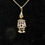 Thumbnail: SOLD 9ct Gold Garnet Diamond Articulated Clown Pendant Necklace 23" Chain