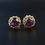 Thumbnail: Modernist 9ct Gold Amethyst  Earrings 1960 Briliant Cut 