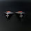 Thumbnail: Modernist European Sterling Silver Triangle Red Jasper Earrings