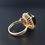 Thumbnail: Vintage 9ct Gold Smoky Quartz Woven Basket Design Dress Ring