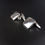 Thumbnail: Art Deco French Silver Japanese SHAKUDO  Black Enamel Cufflinks Square Stripe