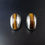 Thumbnail: Modernist German Sterling Silver Tiger Eye Clip On Heavy Earrings Maker GJL LD