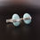 Thumbnail: Art Deco Vintage Style Blue Oval Howlite Sterling Silver Cufflinks