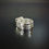 Thumbnail: 20th Century Brutalist 925 Silver / Gold Ring With Moonstone