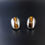 Thumbnail: Modernist German Sterling Silver Tiger Eye Clip On Heavy Earrings Maker GJL LD