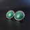 Thumbnail: Scandinavian Style Modernist 835 Green Aventurine Silver Unisex Round Cufflinks